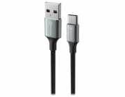 SWISSTEN DATOVÝ KABEL TEXTILE II USB / USB-C 1,5 M ČERNÝ