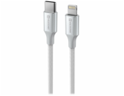 SWISSTEN DATOVÝ KABEL TEXTILE II USB-C / LIGHTNING 1,5 M BÍLÝ