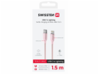 Swissten datový kabeltextile ii usb-c / lightning 1,5 m r...