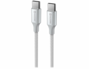 Swissten datový kabel textile ii usb-c / usb-c 1,5 m bílý