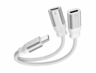 SWISSTEN NABÍJECÍ AUDIO ADAPTÉR TEXTILE USB-C (samec) / 2...