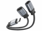 SWISSTEN NABÍJECÍ AUDIO ADAPTÉR TEXTILE USB-C (samec) / 2...