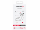 Swissten nabíjecí audio adaptértextile usb-c (samec) / us...