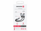 SWISSTEN NABÍJECÍ AUDIO ADAPTÉR TEXTILE USB-C (samec) / U...