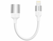 Swissten otg adaptér textile lightning (samec) / usb-a (samice) 0,12 m bílý