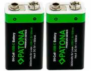 PATONA nabíjecí baterie 6F22/LR22 Li-lon 400mAh 9V s USB-C nabíjením, 2ks v balení