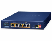 Planet BSP-115PV-15A  solární PoE+ switch, 5x1Gb, 1x1Gb SFP, 5x PoE+ 802.3at, -20~65°C , IP30, LCD displej