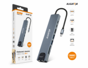 Aligator Dokovací stanice USB-C / Hub 8v1 (USB-C / 2xUSB / SD / MicroSD/ HDTV / RJ45)