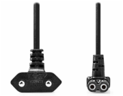 NEDIS napájecí kabel pro adaptéry/ Euro zástrčka - konektor IEC-320-C1/ úhlový-úhlový/ dvoulinka/ černý/ bulk/ 2m