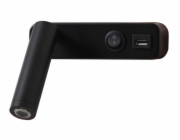 IMMAX GOAL designové nástěnné LED svítidlo, vypínač, USB, 3W, černé