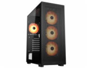 COUGAR PC skříň MX220 RGB Black Mid Tower Mesh Front Panel 4 x 120mm ARGB Fans TG Left Panel 