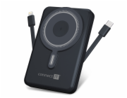 CONNECT IT 10000 mAh bezdrátová Powerbanka 1xUSB-C port/1xUSB-C + 1xLightning kabel VESMÍRNĚ ŠEDÁ