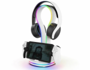iPega P5P23 Charger Dock s RGB pre Playstation Portal Remote Player s držiakom na slúchadlá, White