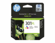 HP 301XL - 6 ml - Vysoká výtěžnost - barva (azurová, purpurová, žlutá) - originální - inkoustová cartridge - pro HP DeskJet 1000, 1010, 1050 AiO, 1050A AiO, 1510 AiO, 2000, 2050 AiO, 2050A AiO, 2510 A