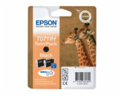 Epson T0711 Twin Pack - 2-balení - Vysoká kapacita - černá - originální - blistr s RF / akustickým alarmem - inkoustová cartridge - pro Stylus SX210, SX215, SX410, SX415, SX510, SX515, SX610; Stylus O