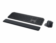 Logitech MX Keys S Combo - Klávesnice a sada myši - podsvícená - bezdrátový - Bluetooth LE - AZERTY - francouzská - klávesový spínač: Scissor-Key - grafit - s Palm Rest