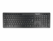 Delock - Silent - klávesnice - bezdrátový - 2.4 GHz - QWERTZ - německá - černá - maloobchod