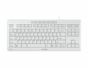 CHERRY STREAM KEYBOARD TKL - Klávesnice - USB - USA se symbolem Euro - klávesový spínač: CHERRY SX - bledě šedá