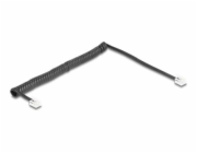 Delock - Telefonní kabel - RJ-11 (M) do RJ-11 (M) - 2 m - 4.8 mm - svinutý, pozlacené kontakty - černá