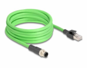 Delock - Sítový kabel - 4 piny M12-D (M) do RJ-45 (M) - 5 m - 6.5 mm - SF/UTP - provedení bez hrbolku - zelená