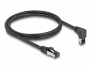 Delock - Sítový kabel - RJ-45 (M) zahnutý nahoru do RJ-45 (M) rovné - 1 m - 6.2 mm - S/FTP - CAT 8.1 - bootovaný, neobsahuje halogen, provedení bez hrbolku - cerná
