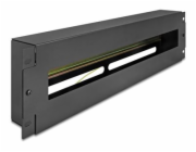 Delock 19” Jističová lišta s krytem a DIN lištou, 3U, černá šedá