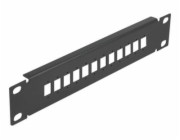 Delock - Patch panel (záslepný) - černá - 1U - 10" - 12 portů