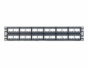 Panduit MINI-COM Modular Faceplate Patch Panels - Propojovací panel - černá - 2U - 19" - 48 portů