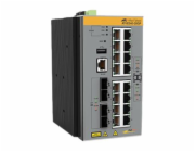 Allied Telesis AT IE340-20GP - Přepínač - L3 - řízený - 8 x 10/100/1000 (PoE+) + 8 x 10/100/1000 (PoE) + 4 x gigabitů SFP - lze montovat na konzolu DIN, pro připevnění na zeď - PoE+ (240 W) - stejnosm