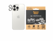 PanzerGlass Hoops - Chránic na objektiv pro mobilní telefon - bílý kov - pro Apple iPhone 15 Pro, 15 Pro Max