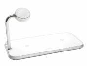 ZENS Aluminium Dual Wireless Charger + Watch 10W - White
