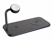 ZENS Dual+Watch Aluminium Wireless Charger - Bezdrátová nabíjecí podložka / nabíjecí stojan - magnetický + AC napájecí adaptér - 20 Watt - Apple Fast Charge, FC - černá