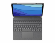 Logitech Combo Touch - Klávesnice a pouzdro - s trackpad - podsvícení - Apple Smart connector - QWERTZ - švýcarská - oxfordská šedá - pro Apple 12.9-inch iPad Pro (5. generace)