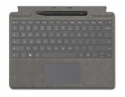 Microsoft Surface Pro Signature Keyboard - Klávesnice - s akcelerometr, touchpad, zásobník pro nabíjení a skladování Surface Slim Pen 2 - QWERTY - anglická - platina - s Slim Pen 2