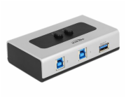 DeLOCK 2 Port USB 3.0 Umschalter   (grau/schwarz, manuell, bidirektional)