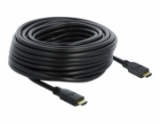 Delock - Vysoká rychlost - kabel HDMI s ethernetem - HDMI s piny (male) do HDMI s piny (male) - 20 m - trojnásobně stíněný - černá - podporuje 4K, aktivní