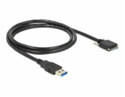 Delock - Kabel USB - Micro-USB typu B (M) do USB typ A (M) - USB 3.0 - 1 m - křídlové šrouby - černá