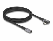 Delock - Prodlužovací USB kabel - 24 pin USB-C (M) levý/pravý úhel do 24 pin USB-C (F) - USB 2.0 / USB 3.2 / USB4 / Thunderbolt 3 - 48 V - 5 A - 2 m - podpora napájení až 240 W, technologie Extended P