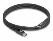 Delock - USB kabel - 24 pin USB-C (M) do 24 pin USB-C (M) - USB 2.0 - 20 V - 3 A - 1 m - USB Power Delivery (60W), podpora Power Delivery 3.0, pletený kabel, magnetický - cerná