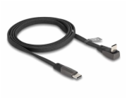 Delock - USB kabel - 24 pin USB-C (M) do 24 pin USB-C (M) úhlový - USB 2.0 - 20 V - 3 A - 1 m - podpora Power Delivery 3.0, plochá páska - cerná