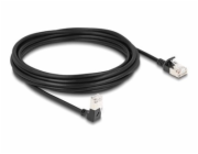 Delock - Síťový kabel - RJ-45 (M) dolů zahnutý do RJ-45 (M) rovné - 5 m - 4.5 mm - S/FTP - CAT 6a - bootovaný, neobsahuje halogen - černá