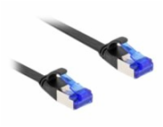 Delock - Patch kabel - RJ-45 (M) do RJ-45 (M) - 1 m - 4.5 mm - S/FTP - CAT 6a - neobsahuje halogen, provedení bez hrbolků - černá