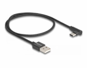 Delock - USB kabel - USB (M) do 24 pin USB-C (M) úhlový - USB 2.0 - 1.5 A - 50 cm - cerná