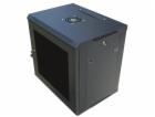 DATACOM 19" rozvaděč nástěnný 12U/450mm černý, skleněné d...