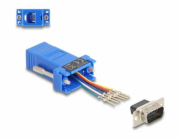 Delock - Sériový adaptér - DB-9 (M) šroubovací do RJ-12 (6kolíkový) (F) - individuálne priraditelné sériové rozhraní - modrá
