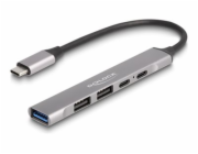 Delock - Rozbocovac - 1 x USB-C (Power Delivery) + 1 x USB-C + 1 x SuperSpeed USB + 2 x USB-A 2.0 - desktop