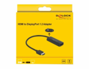 Delock - Video / audio adaptér - HDMI, Micro-USB typ B (pouze napájení) do DisplayPort se zdířkami (female) - 24 cm - černá - podpora 4K60 Hz (3840 x 2160), Lontium LT6711A chipset