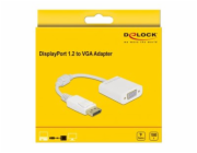 Delock - Video adaptér - DisplayPort (M) s jazýčkem do HD-15 (VGA) (F) šroubovací - DisplayPort 1.2 - 15 cm - pasivní, 1080p podpora 60 Hz - bílá