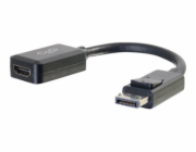 C2G 8in DisplayPort to HDMI Adapter - DP to HDMI Adapter - 1080p - Black - M/F - Video adaptér - DisplayPort s piny (male) do HDMI se zdířkami (female) - 20.3 cm - odstíněný - černá