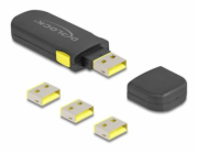 Delock - Sada blokátoru USB portu - pro zásuvku USB typ A - cerná, žlutá